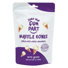 Just the Fun Part Waffle Cone Bites - White Chocolate (4.23oz)