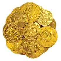 Milk Chocolate Gold Foiled Coins - Assorted Sizes (4oz)
