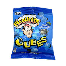 Warheads Blue Raspberry Cubes 3.5oz