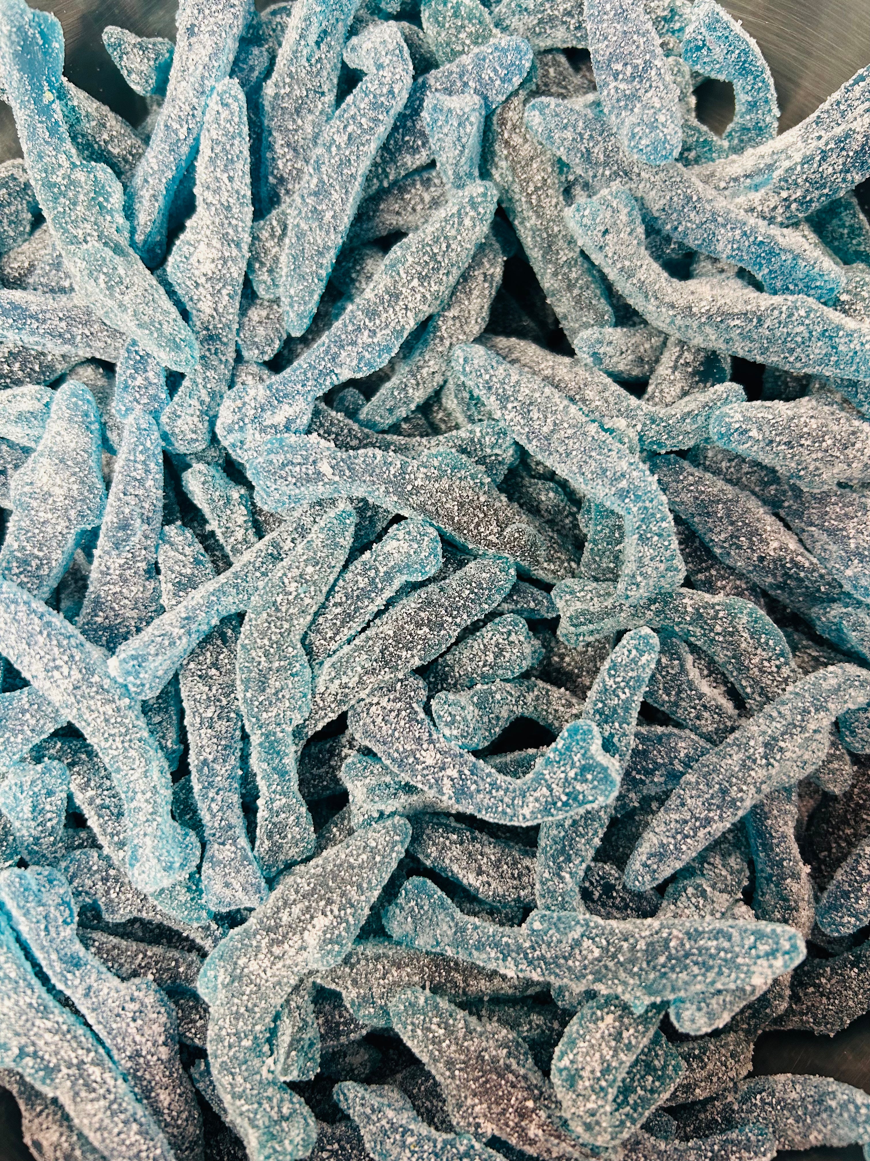 Sour Blue Medium Gummy Sharks (12oz)