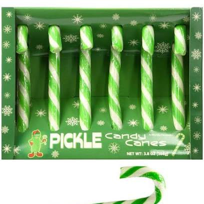 Archie McPhee Pickle Flavored Candy Canes (6ct)