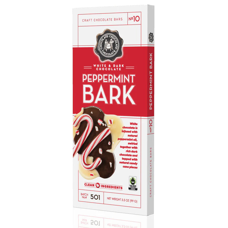 White and Dark Chocolate Peppermint Bark Bar (3.5oz)