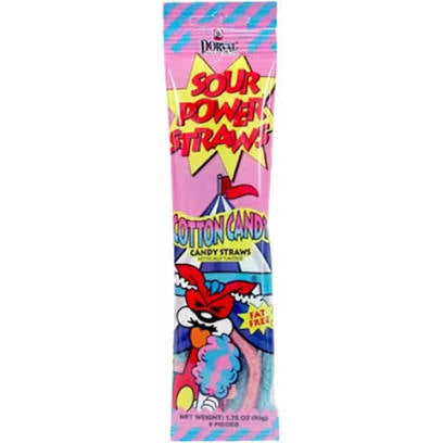 Sour Power Straws - Cotton Candy