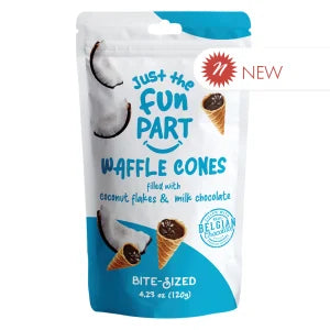 Just the Fun Part Waffle Cone Bites - Milk Chocolate and Coconut (4.23oz)