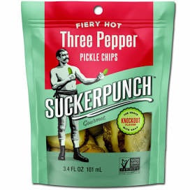 SuckerPunch Fiery Hot 3-Pepper Pickle Chips (3.4oz)