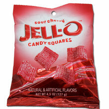 Jell-O Gummy Squares Sour Cherry (4.5oz)