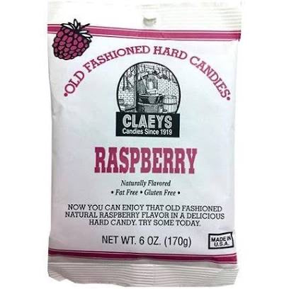 Claeys Raspberry Hard Candy 6oz Bag