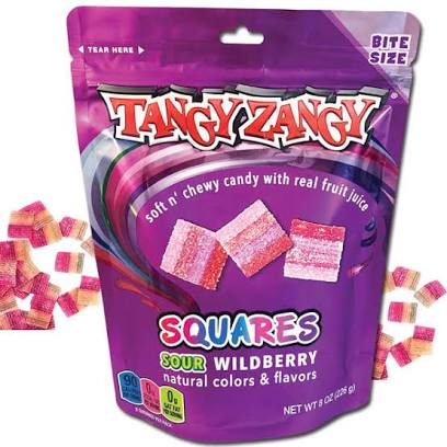 Tangy Zangy Squares Sour Wildberry 8oz Bag