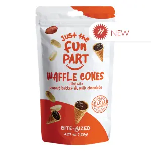 Just the Fun Part Waffle Cone Bites - Milk Chocolate and Peanut Butter (4.23oz)